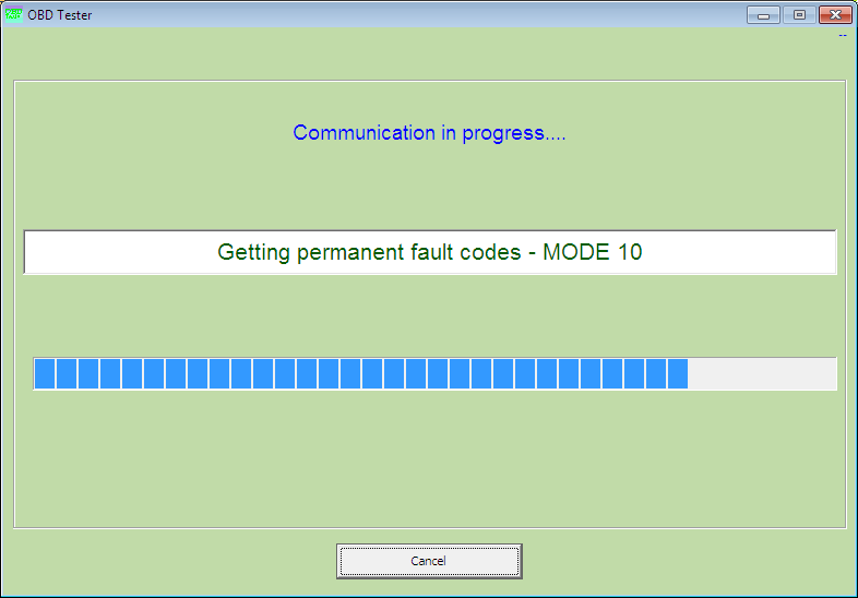 obdtester2: OBD-II diagnostic program screenshot