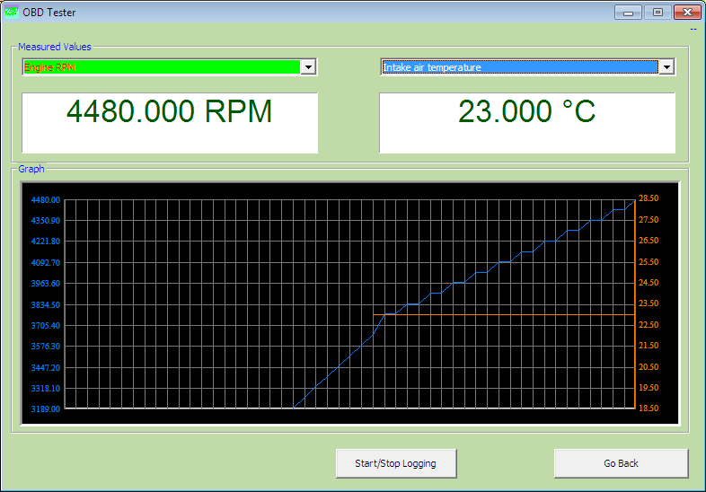 obdtester6: OBD-II diagnostic program screenshot