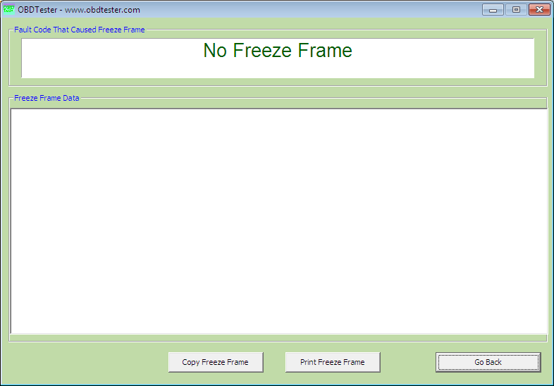 obdtester8: OBD-II diagnostic program screenshot