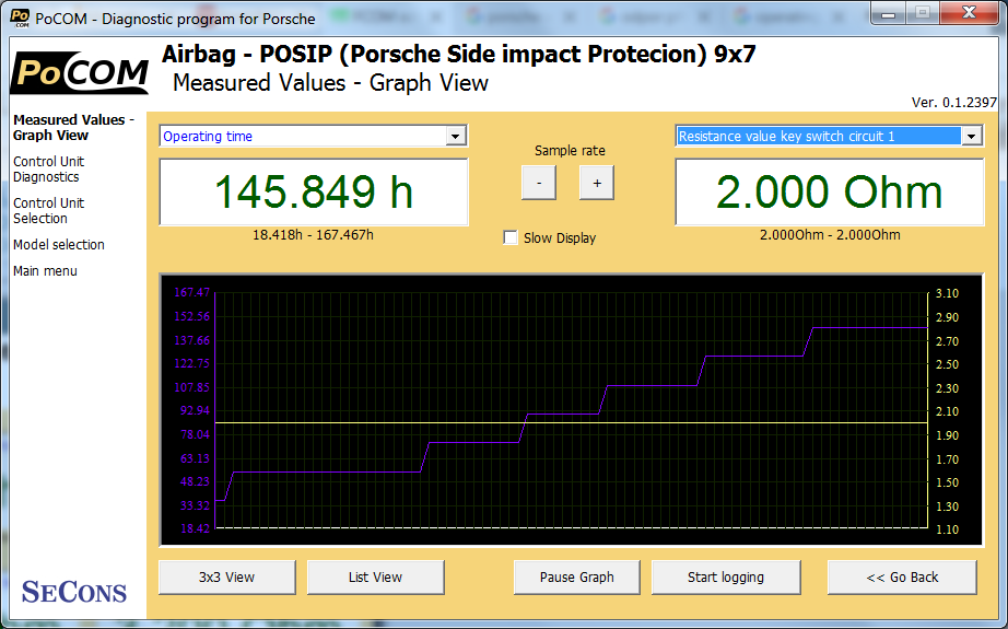 pocom08: OBD-II diagnostic program screenshot
