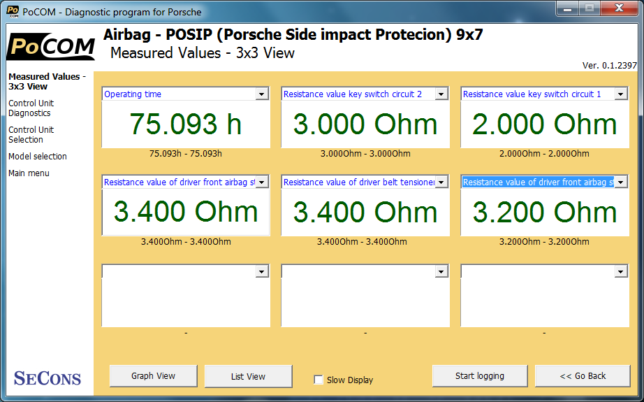 pocom09: OBD-II diagnostic program screenshot