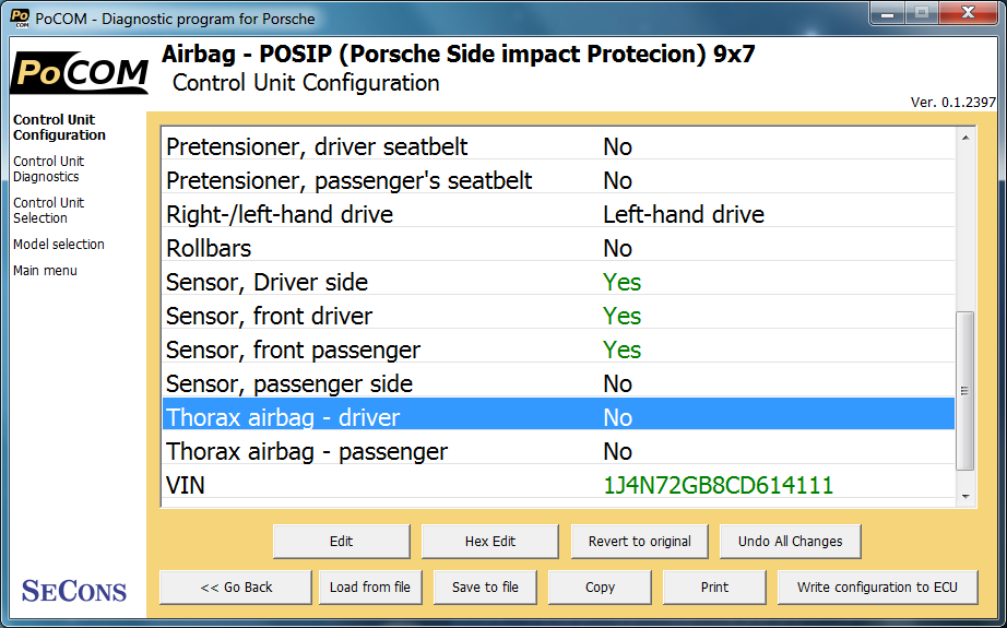 pocom12: OBD-II diagnostic program screenshot