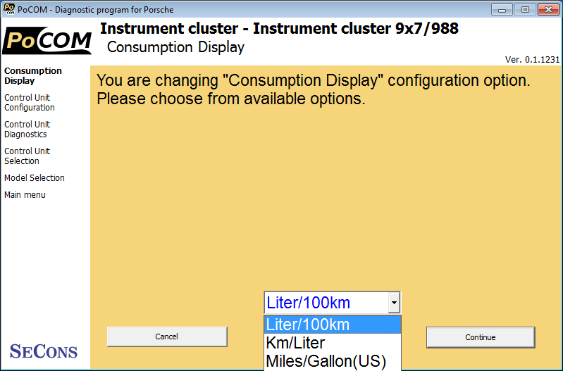 pocom13: OBD-II diagnostic program screenshot