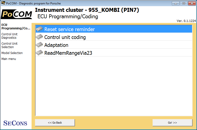 pocom14: OBD-II diagnostic program screenshot