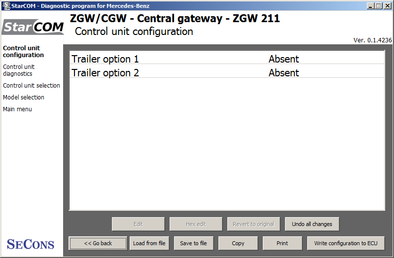 starcom14: OBD-II diagnostic program screenshot