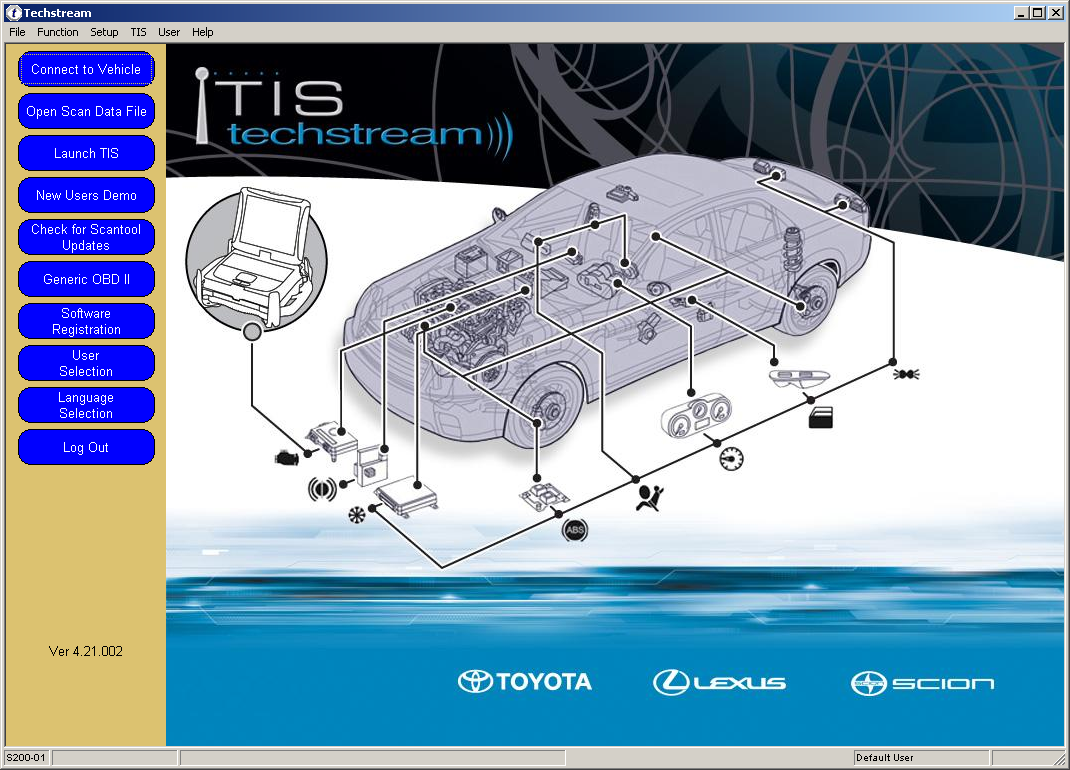 techstream01: OBD-II diagnostic program screenshot